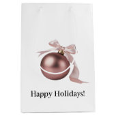 MEDIUM DUSTY ROSE HOLIDAY ORNAMENT GIFT BAG MEDIUM CADEAUZAKJE (Voorkant)