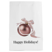 MEDIUM DUSTY ROSE HOLIDAY ORNAMENT GIFT BAG MEDIUM CADEAUZAKJE (Achterkant)