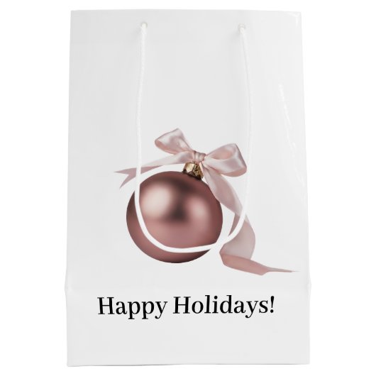 MEDIUM DUSTY ROSE HOLIDAY ORNAMENT GIFT BAG MEDIUM CADEAUZAKJE (Achterkant)