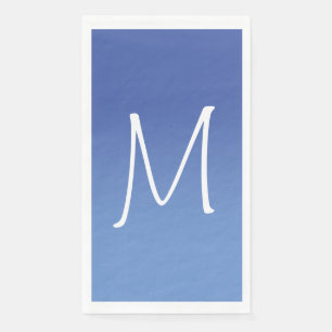 Medium en korenbloemblauw ombré monogram servet