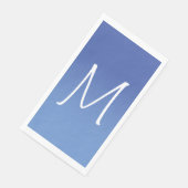 Medium en korenbloemblauw ombré monogram servet (Hoek)