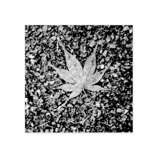 Medium: esdoornblad rubberen stempel (Afrduk)