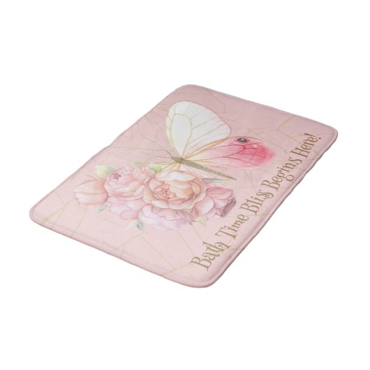 Medium Flower Butterfly Memory Foam Badmat (Gekanteld)