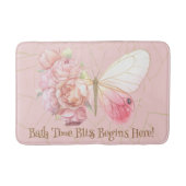 Medium Flower Butterfly Memory Foam Badmat (Voorkant)