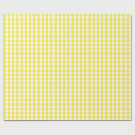 Medium geel en wit gingham-pakpapier cadeaupapier (Vlak)