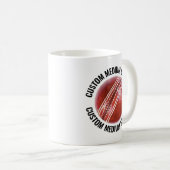 Medium Gepersonaliseerde Tekst Cricket Bal 11oz. A Koffiemok (Voorkant rechts)