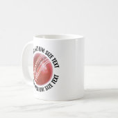 Medium Gepersonaliseerde Tekst Cricket Bal 11oz. A Koffiemok (Voorkant links)