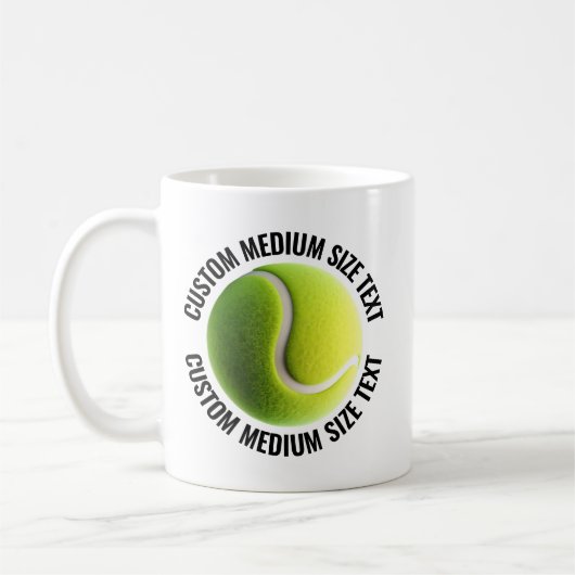 Medium Gepersonaliseerde Tekst Tennisbal  312g Aan Koffiemok (Links)