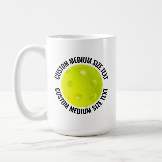 Medium Gepersonaliseerde Text Pickleball 15 oz. Op Koffiemok (Links)