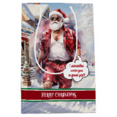 Medium Gift Bag Cool Santa Christmas Organizer Cadeauzakje (Voorkant)