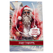 Medium Gift Bag Cool Santa Christmas Organizer Cadeauzakje (Voorkant)