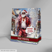 Medium Gift Bag Cool Santa Christmas Organizer Medium Cadeauzakje