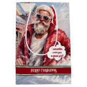 Medium Gift Bag Custom Santa Claus Celebration Cadeauzakje (Voorkant)
