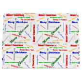 Medium Glossy Merry Christmas Print Gift Bag Groot Cadeauzakje (Voorkant)