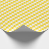 Medium Golden Yellow en White Gingham Cadeaupapier (Hoek)