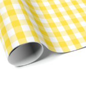 Medium Golden Yellow en White Gingham Cadeaupapier (Rol Hoek)