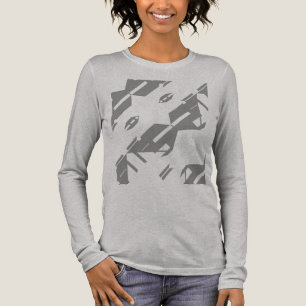 Medium Grijs Diagonaal Zig-zag Tropical Art Design Tri-Blend Shirt
