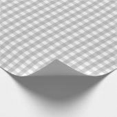 Medium grijs en wit gingham-pakpapier cadeaupapier (Hoek)