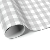 Medium grijs en wit gingham-pakpapier cadeaupapier (Rol Hoek)