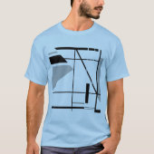 Medium Grijs Zwart Hedendaags Geometrisch Abstract T-shirt (Voorkant)