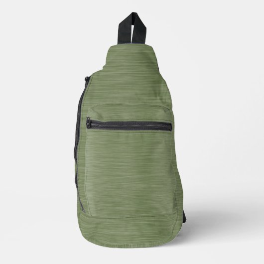 MEDIUM GROEN GEBORSTELD METAAL LOOK TEXTUUR SLING BAG (Voorkant)