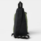 MEDIUM GROEN GEBORSTELD METAAL LOOK TEXTUUR SLING BAG (Achterkant)