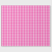 Medium Hot Pink en White Gingham Wrapping Paper Cadeaupapier (Vlak)