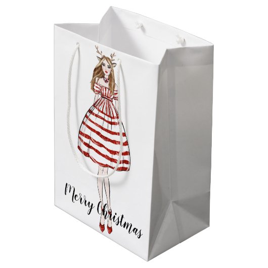 Medium kerstcadeau medium cadeauzakje (Achterkant Gekanteld)