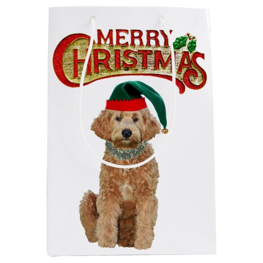 Medium kerstcadeau voor gouden doedelen medium cadeauzakje (Voorkant)