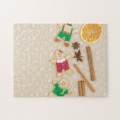 Medium Kerstmis Gingerbrood Man Jigzaag Puzzle Legpuzzel (Horizontaal)