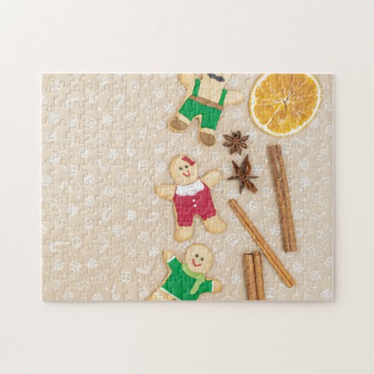 Medium Kerstmis Gingerbrood Man Jigzaag Puzzle Legpuzzel (Horizontaal)