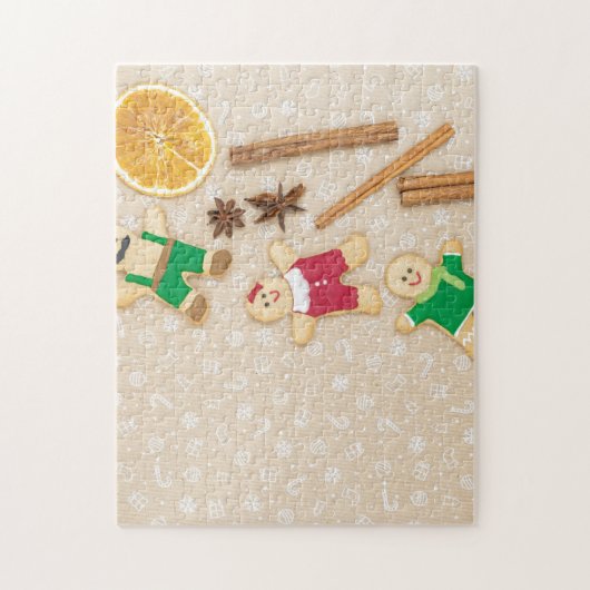 Medium Kerstmis Gingerbrood Man Jigzaag Puzzle Legpuzzel (Verticaal)