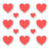 Medium Kleine rode harten patroon 3 Sticker (Voorkant)