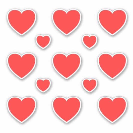 Medium Kleine rode harten patroon 3 Sticker (Voorkant)