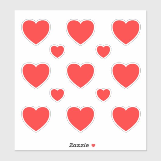 Medium Kleine rode harten patroon 3 Sticker (Vel)