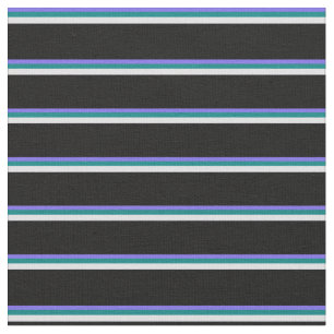 Medium-leistblauw, Blauwgroen, lavender en zwart, Stof