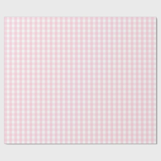 Medium lichtroze en wit gingham pakpapier (Vlak)