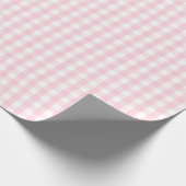 Medium lichtroze en wit gingham pakpapier (Hoek)