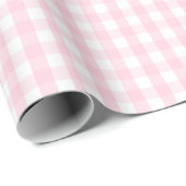 Medium lichtroze en wit gingham pakpapier (Rol Hoek)