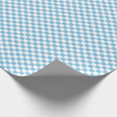 Medium Light Blue en White Checks Wrapping Paper Cadeaupapier (Hoek)