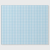 Medium Light Blue en White Gingham Wrapping Paper Cadeaupapier (Vlak)