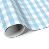 Medium Light Blue en White Gingham Wrapping Paper Cadeaupapier (Rol Hoek)