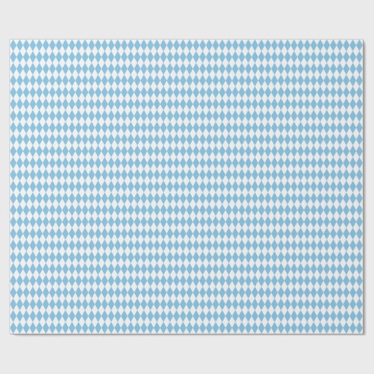 Medium Light Blue en White Harlequin Cadeaupapier (Vlak)