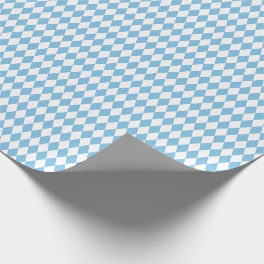 Medium Light Blue en White Harlequin Cadeaupapier (Hoek)