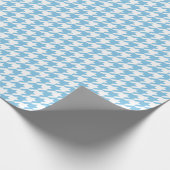 Medium Light Blue en White Houndstooth Cadeaupapier (Hoek)