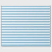 Medium Light Blue en White Stripes Wrapping Paper Cadeaupapier (Vlak)