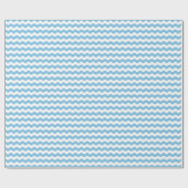 Medium Light Blue en White Waves Wrapping Paper Cadeaupapier (Vlak)