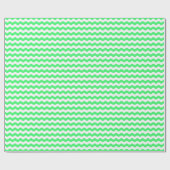 Medium Light Green and White Waves Wrapping Paper Cadeaupapier (Vlak)