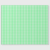 Medium Light Green en White Gingham Cadeaupapier (Vlak)