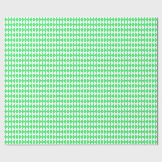 Medium Light Green en White Harlequin Cadeaupapier (Vlak)